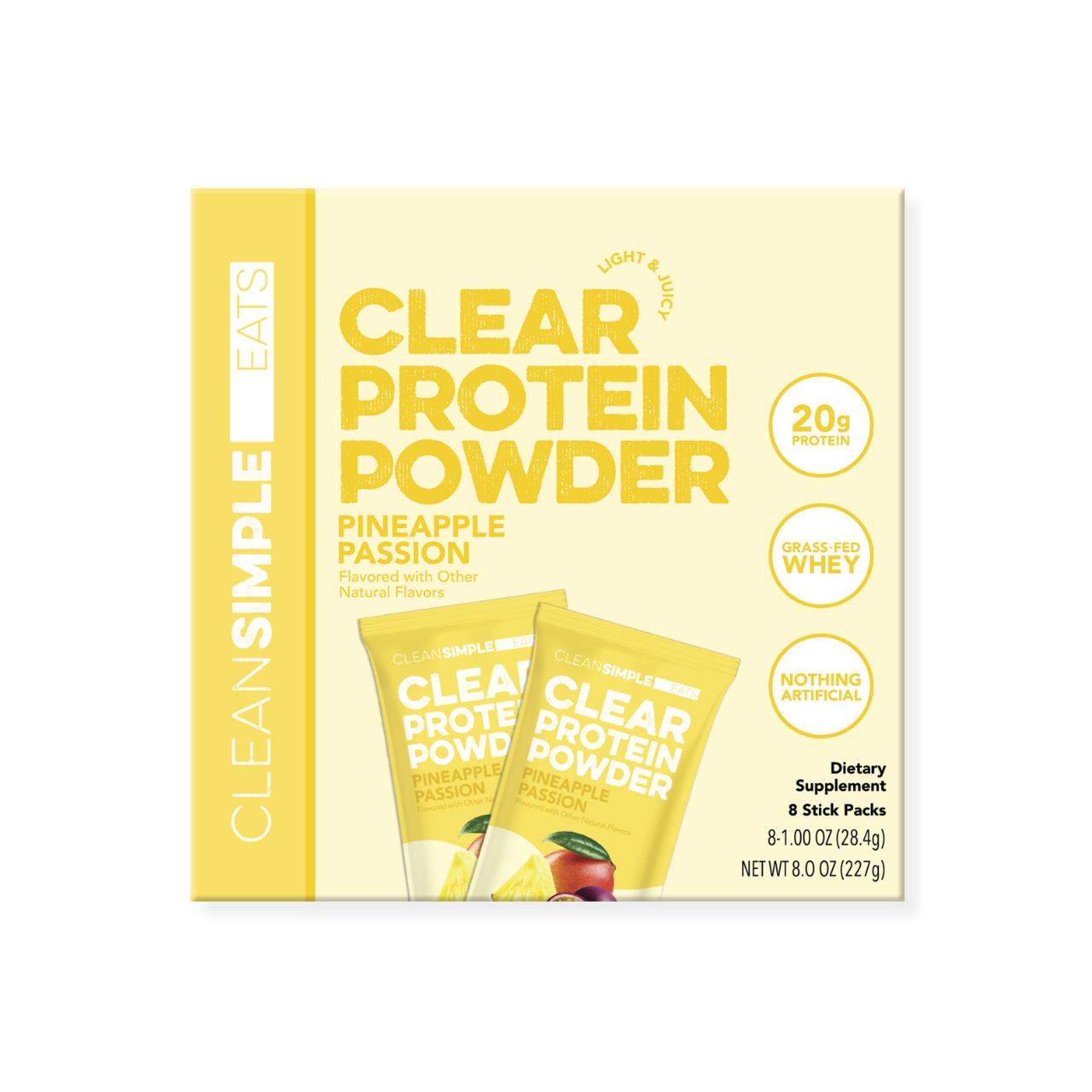 Clear Protein Powder: Pineapple Passion (8 Single Serving Stick Packs)